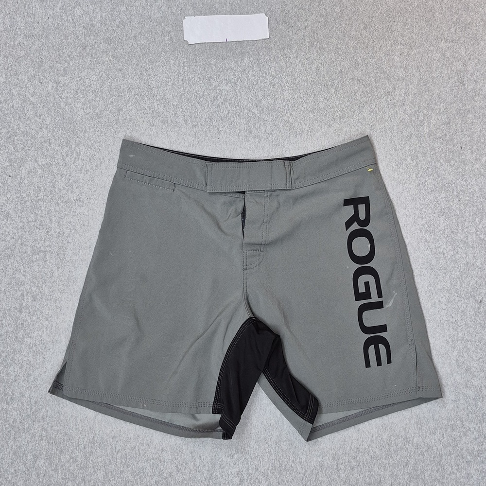 Rogue Men Activewear Shorts 34 Gray‎ Logo Fight Gear MMA Training  8" Inseam